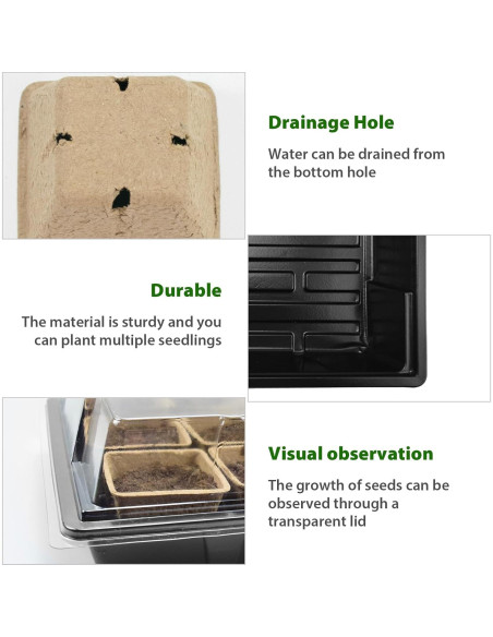 JOPY Kit de Bandejas para Iniciar Semillas 4 Piezas 120 Macetas