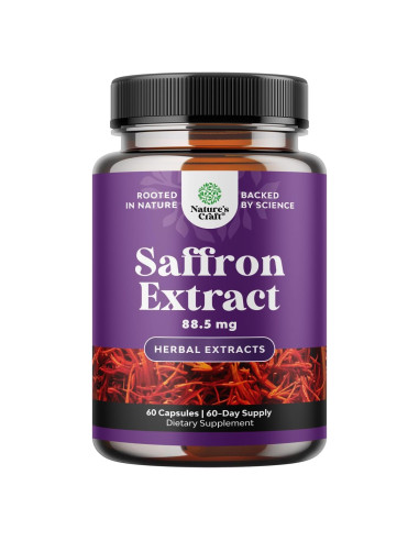 Cápsulas de Extracto de Azafrán Natures Craft - 60 Unidades