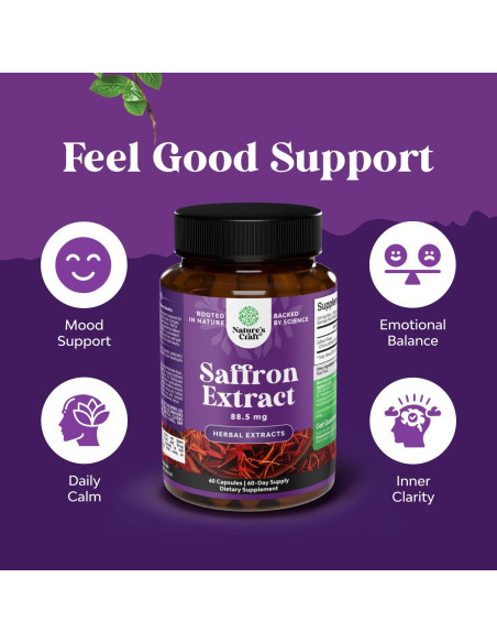 Cápsulas de Extracto de Azafrán Natures Craft - 60 Unidades