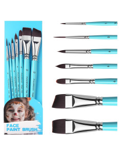 Juego de Pinceles para Pintura Facial Fuumuui 7 Pcs Profesional