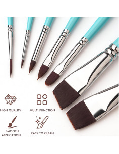 Juego de Pinceles para Pintura Facial Fuumuui 7 Pcs Profesional 2