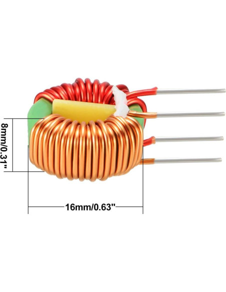 Inductor Toroidal 10Pcs uxcell 2mH 5A Alta Corriente