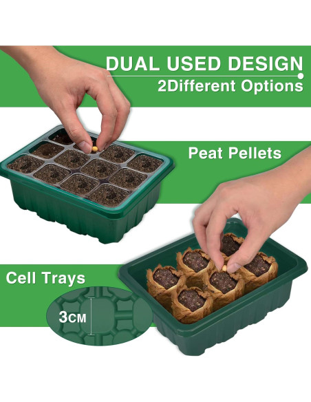 Bandeja de Inicio de Semillas YAUNGEL con Luz LED y Temporizador