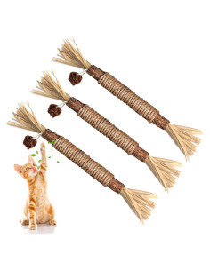 Paquete de 3 Palos Masticables de Plata para Gatos GBSYU
