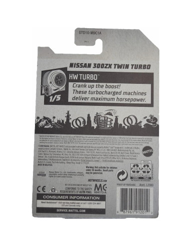 Hot Wheels Nissan 300ZX Twin Turbo 1:64 Azul Spectraflame