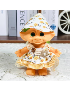 Llave de anillo muñeca troll vintage Yintlilocn 10 cm 2