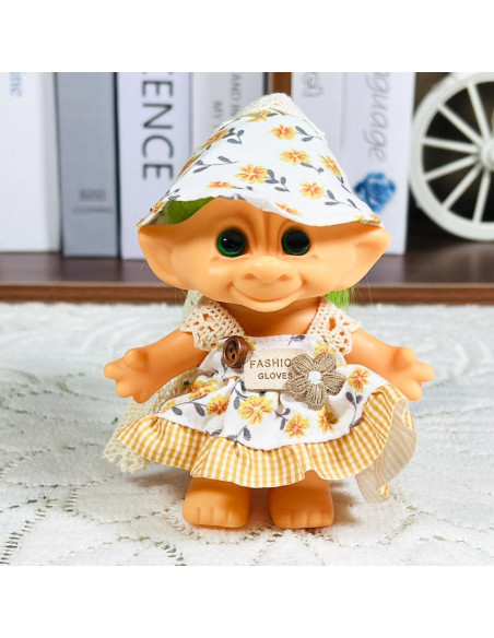 Llave de anillo muñeca troll vintage Yintlilocn 10 cm