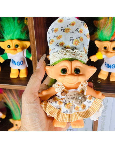 Llave de anillo muñeca troll vintage Yintlilocn 10 cm