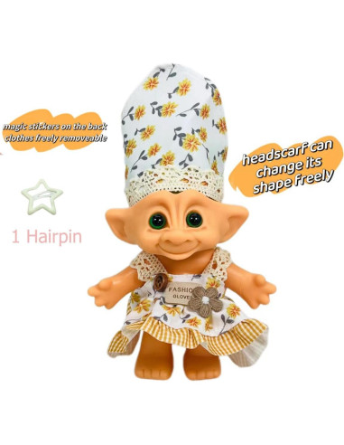 Llave de anillo muñeca troll vintage Yintlilocn 10 cm