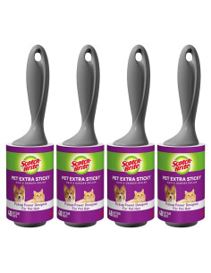 Rodillo Adhesivo Extra Pegajoso Scotch-Brite para Pelo de Mascotas - 4 Paquetes de 48 Hojas