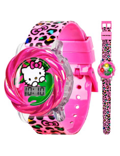 Reloj LCD Hello Kitty para Niñas con Luces LED Rosa