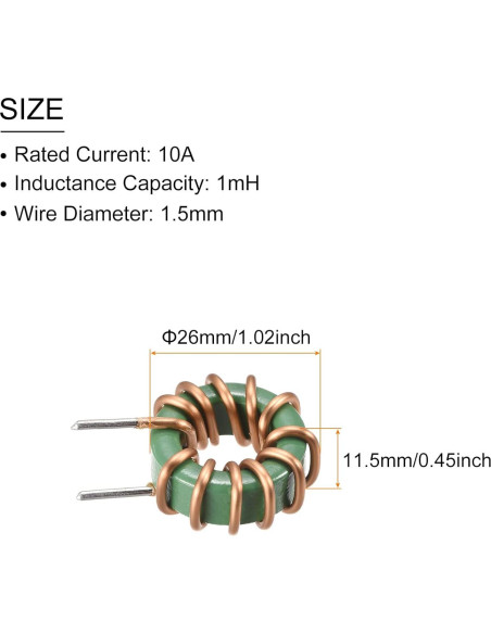 Núcleo Toroidal Inductancia 1mH 10A Cobre Rebower - 5 Pcs