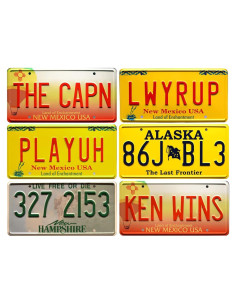 Conjunto de 6 Placas de Licencia Breaking Bad - Metal 30x15 cm