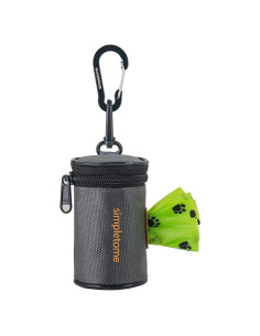 Dispensador de bolsas para excrementos de perro simpletome gris 1680D