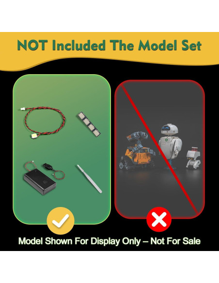 Kit de Luz LED Compatible con Lego 43279 Wall-E y EVE