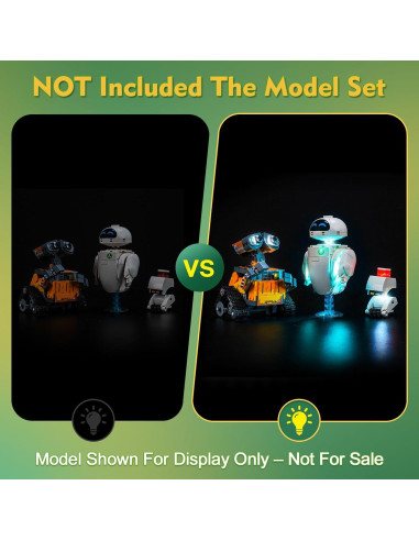 Kit de Luz LED Compatible con Lego 43279 Wall-E y EVE
