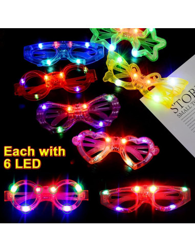 24 Gafas LED OceanWings para Niños - Brillan en la Oscuridad