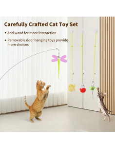 Juguetes Interactivos para Gatos Janbenty 8 Piezas Ajustables 2