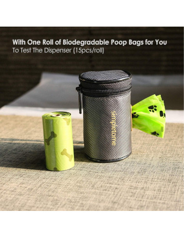 Dispensador de bolsas para excrementos de perro simpletome gris 1680D