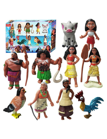 Set de 10 Figuras de Acción Moana 2 Suliutoys PVC