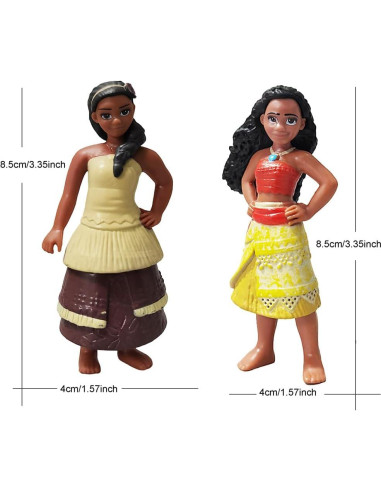 Set de 10 Figuras de Acción Moana 2 Suliutoys PVC