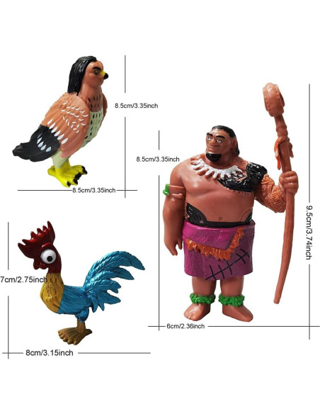Set de 10 Figuras de Acción Moana 2 Suliutoys PVC