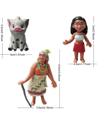 Set de 10 Figuras de Acción Moana 2 Suliutoys PVC