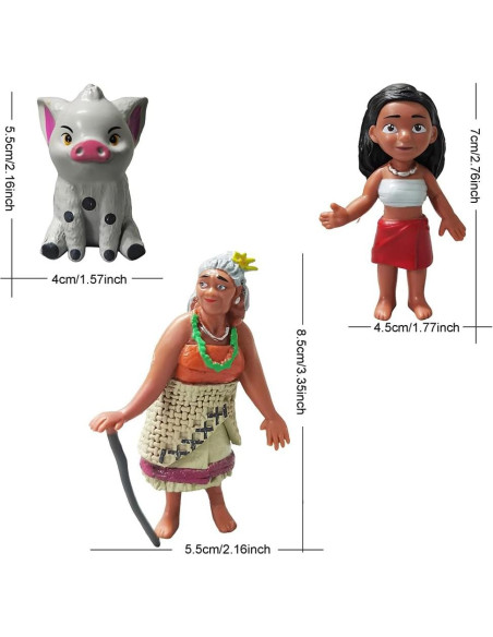 Set de 10 Figuras de Acción Moana 2 Suliutoys PVC