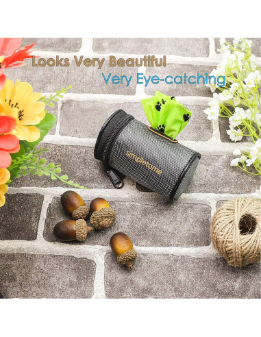 Dispensador de bolsas para excrementos de perro simpletome gris 1680D
