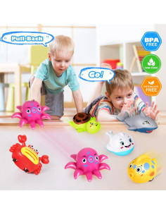 12 Coches de Retroceso MOONTOY para Niños 1-3 Años 2