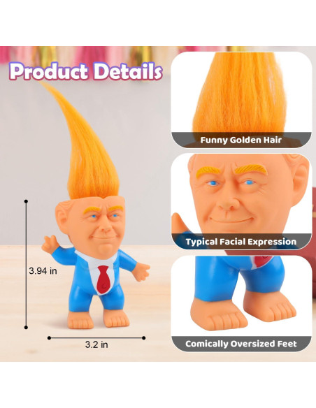 Muñeco Troll de Goma Auvitaya con Cabello Largo y Pies Gigantes