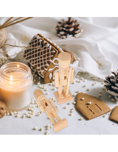 3 Piezas Cascanueces de Madera sin Acabado para Decoración DIY