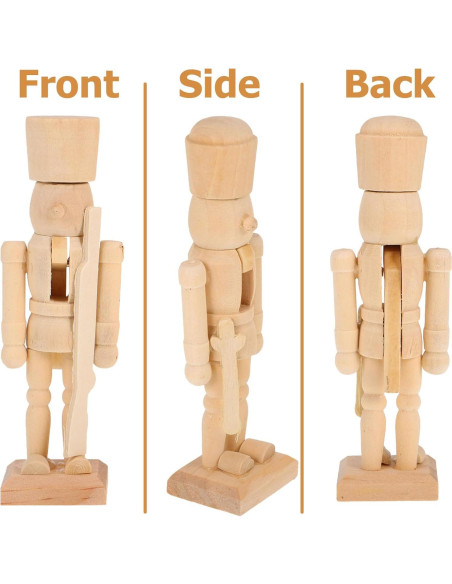 3 Piezas Cascanueces de Madera sin Acabado para Decoración DIY