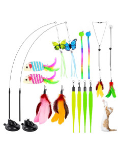 HONGDDY Juguetes Interactivos para Gatos 14 Pcs con Ventosa