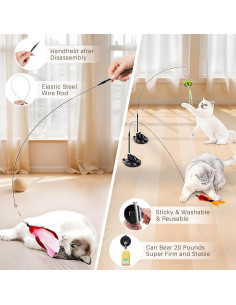 HONGDDY Juguetes Interactivos para Gatos 14 Pcs con Ventosa 2