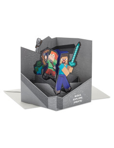 Tarjeta Pop-Up Hallmark Minecraft 14.7x21 cm para Cumpleaños