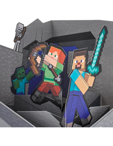Tarjeta Pop-Up Hallmark Minecraft 14.7x21 cm para Cumpleaños
