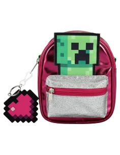 Mochila Mini Convertible Crossbody Creeper Minecraft 20.3x14x33cm