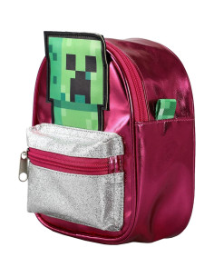 Mochila Mini Convertible Crossbody Creeper Minecraft 20.3x14x33cm 2