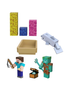 Juego de Aventura Búsqueda de Tesoro Mattel Minecraft 12 Piezas