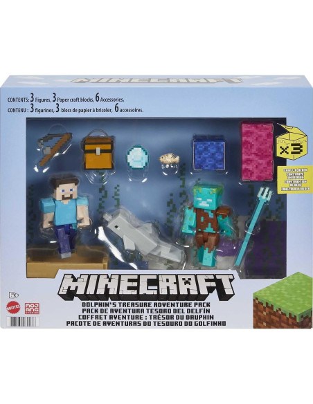 Juego de Aventura Búsqueda de Tesoro Mattel Minecraft 12 Piezas