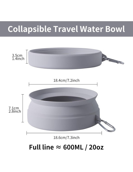 Tazón de Agua Plegable SLSON para Perros a Prueba de Derrames