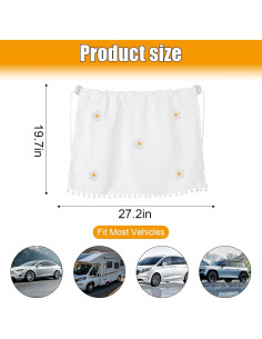 Cortina de Sombra DUSCOKE para Ventana de Auto 69x50cm Flores 2