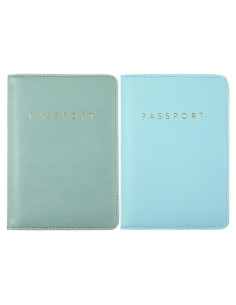 Fundas de Pasaporte Frienda 2 Piezas Cuero Impermeable