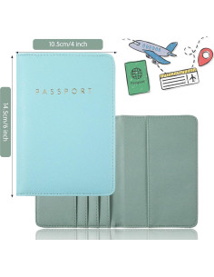 Fundas de Pasaporte Frienda 2 Piezas Cuero Impermeable 2