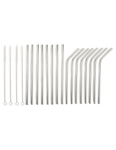 Set de 20 Pajillas Reutilizables Manna Acero Inoxidable 21.6 cm