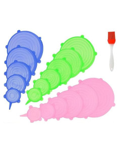 Tapas de Silicona Estirables Genérico - Paquete de 18, 6 Tamaños