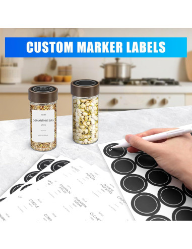 Set de 30 Tarros de Especias VIBRATITE 4 oz con Etiquetas