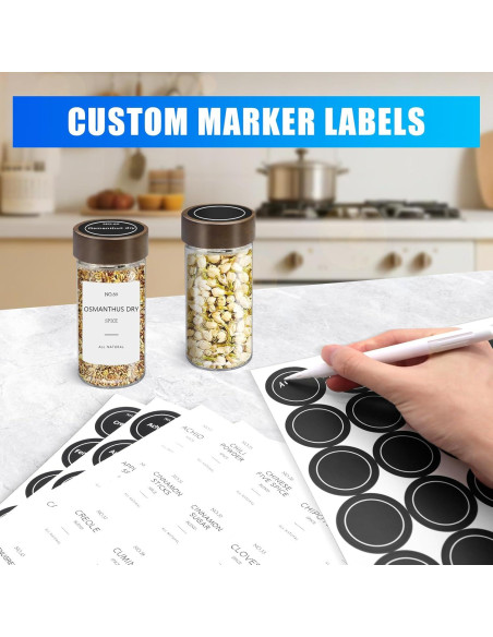 Set de 30 Tarros de Especias VIBRATITE 4 oz con Etiquetas