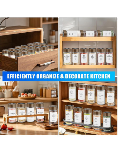 Set de 30 Tarros de Especias VIBRATITE 4 oz con Etiquetas